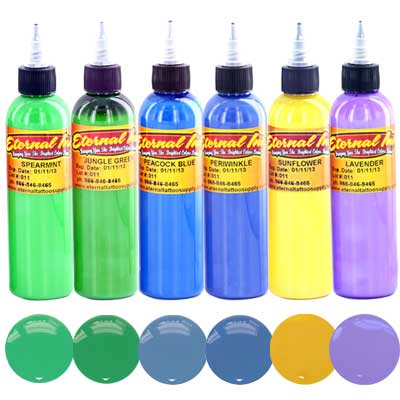 Eternal Tattoo Ink 6 Color NEW Colors Set