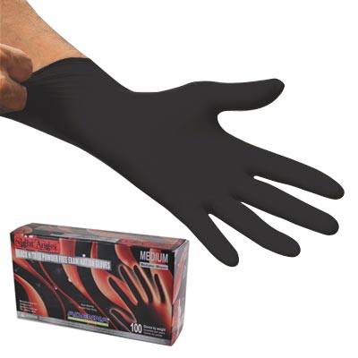 Night Angel Black Nitrile Gloves